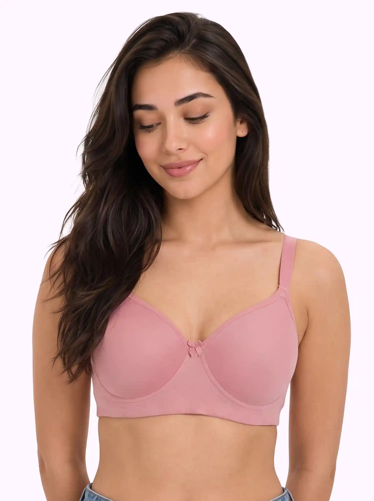 Cotton Padded Full Coverage Bonded T-Shirt Bra | No-Marks, No Rashes (SUS-1013)(Plum)