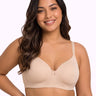 Cotton Padded Plus-Size Bonded Bra | Seamless Look, 360° Support | Full Coverage (SUS-SB-9082)(Skin)