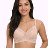 Cotton Padded Bonded Lace Bra | Inner Cotton Lining | Full Coverage | Wire-free Comfort (SUS-SB-5806) (Skin)