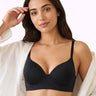 Polyamide Level-3 Padded Push-Up Bonded Bra | 3/4th Coverage | Wire-free Comfort, No Marks, No Rashes (SUS-IS-5301) (Black)