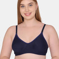 Sushme Non Padded Single Hook Bra - Cotton Rich Fabric - Full Coverage, Multiway Straps, Wirefree, Seamless T-Shirt Bra (Sushme-285-NBLU)