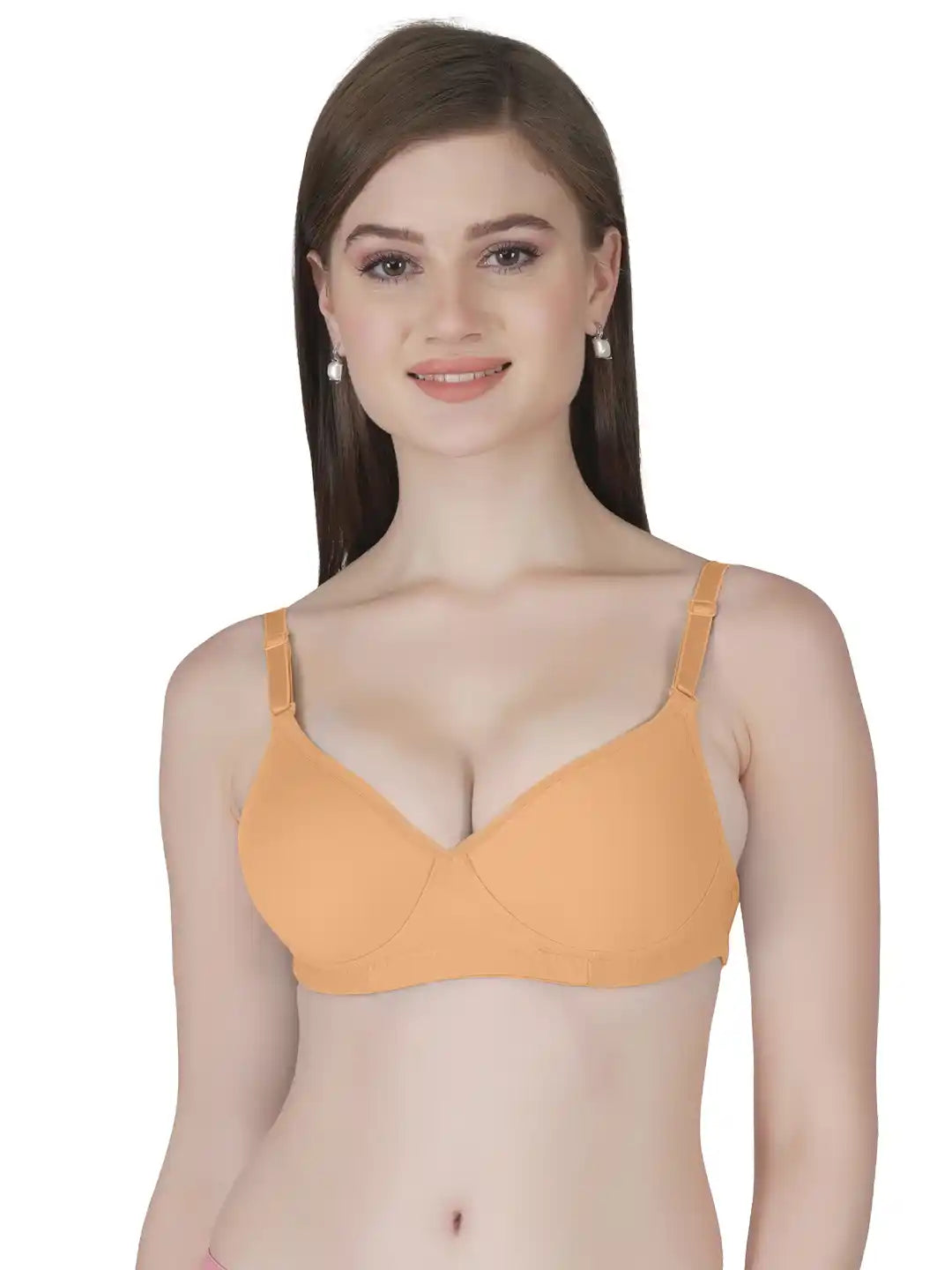 Sushme Transparent Lightly Padded Backless Bra - Cotton Rich - Seamless, Full Coverage, Multiway Straps - T-Shirt Bra (Sushme 516-SK)