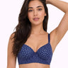 Printed Polyamide Padded Bonded T-Shirt Bra | Full Coverage | Wire-free | Seamless Design (SUS-59926)