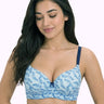 Printed Polyamide Level-2 Padded Push-Up Maximiser Bonded Bra | 3/4th Coverage | Wire-free Comfort, No Marks, No Poking (SUS-51753)