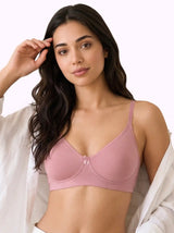 Cotton Non-Padded Full Coverage Bonded T-Shirt Bra | No-Marks, No Rashes (SUS-352) (Plum)