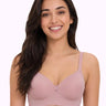 Polyamide Level-1 Padded Full Coverage Bonded T-Shirt Bra | Wire-free Comfort, No-Marks, No Rashes (SUS-5991) (Plum)