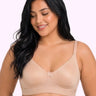 Cotton Non-Padded Plus-Size Full Coverage Bonded Bra | Broad Straps | Hidden Concealer (SUS-401) (Skin)