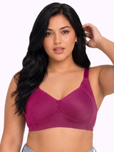 Cotton Padded Plus-Size M-Frame Minimiser Bonded Bra | Full Coverage Panels (SUS-408) (Magenta)