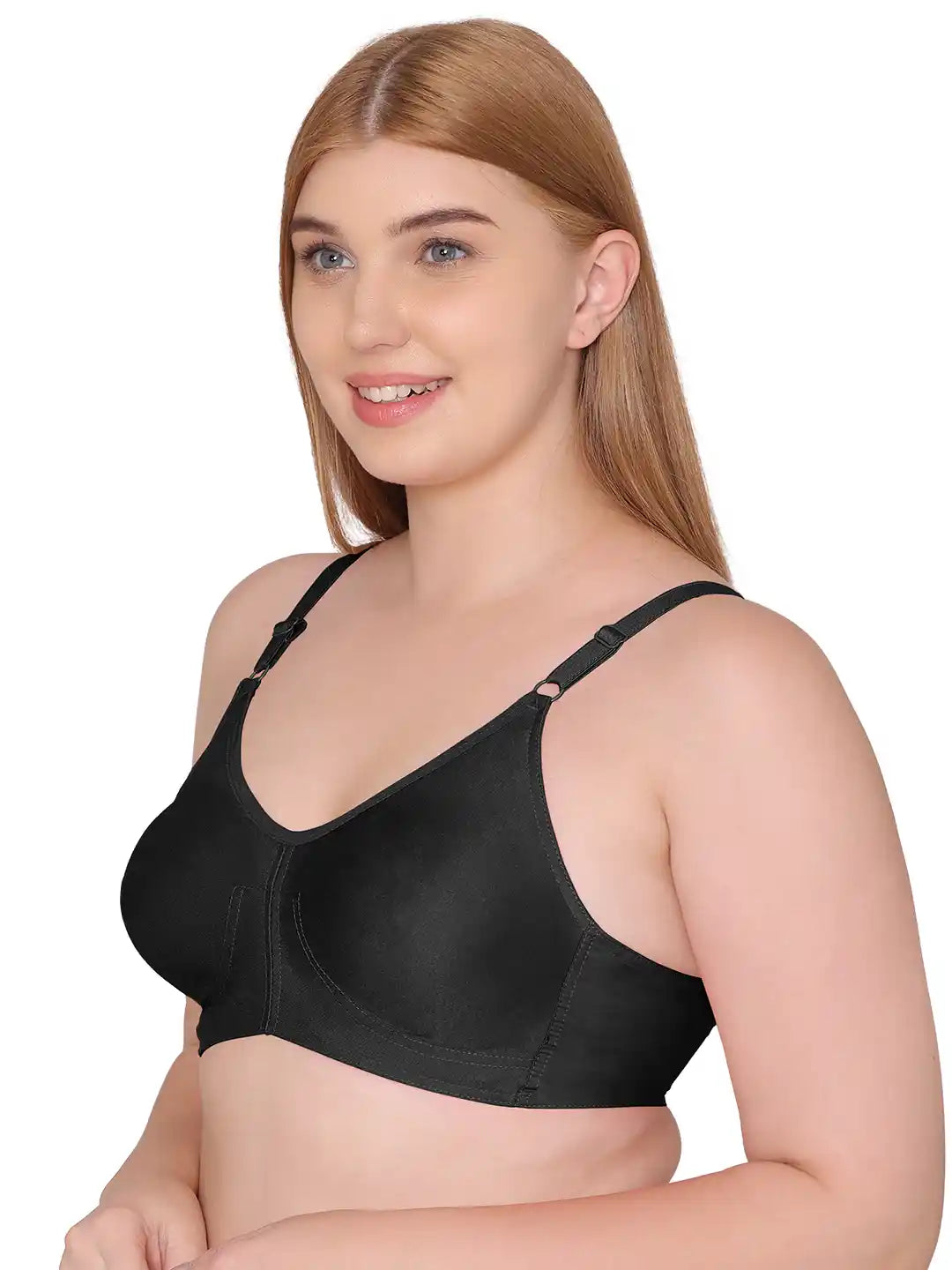 Sushme Full Figure Bra - Minimiser - Non-Padded - Cotton Rich - Full Coverage - Wirefree - Adjustable Regular Straps - Seamless T-Shirt Bra (SUNSHME-SS-25)