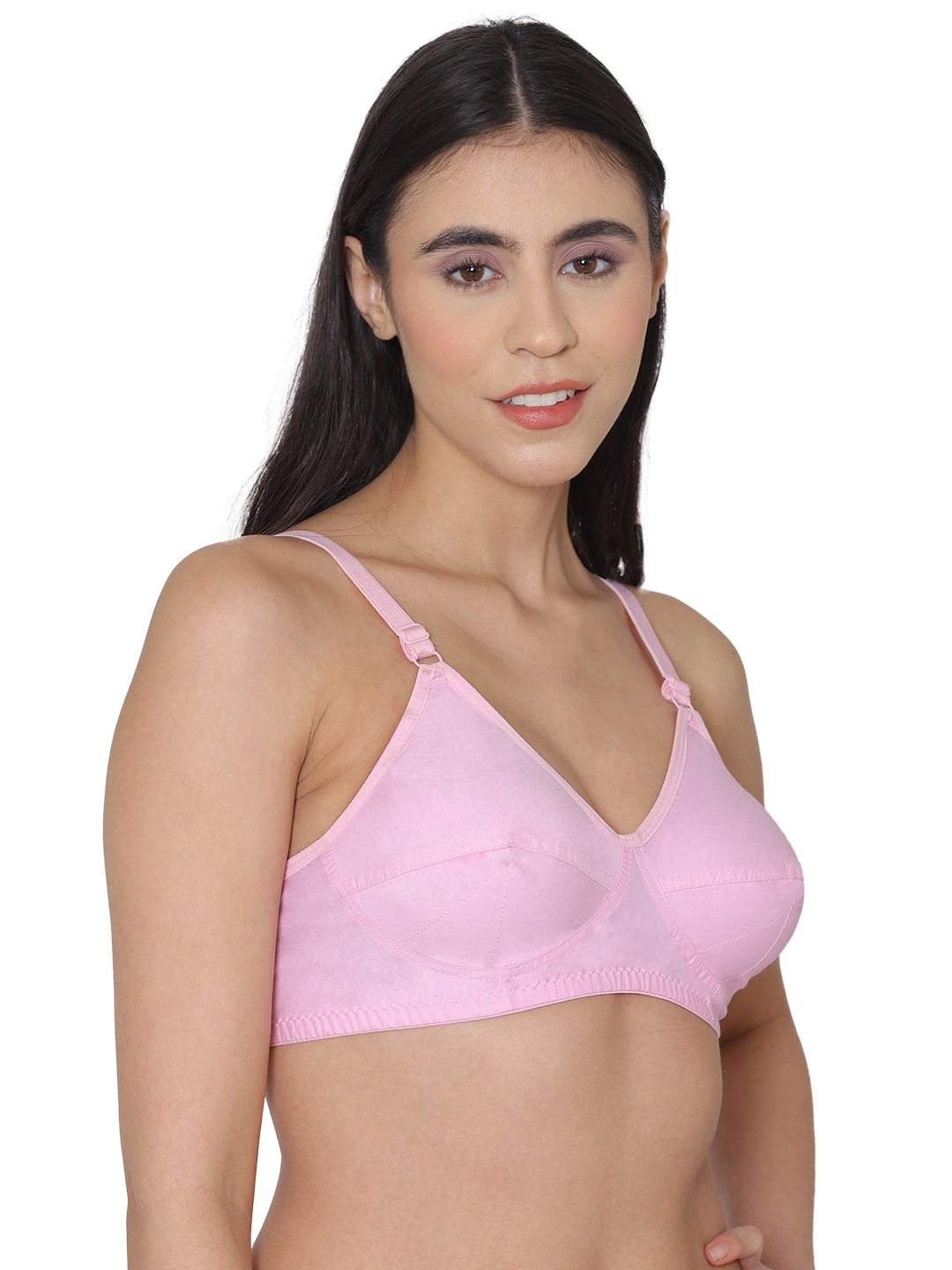 Sushme Minimiser Full Figure Bra - 100% Cotton - Non-Padded - Full Coverage, Wireless Seamed Bra (Sushme 375-PK)