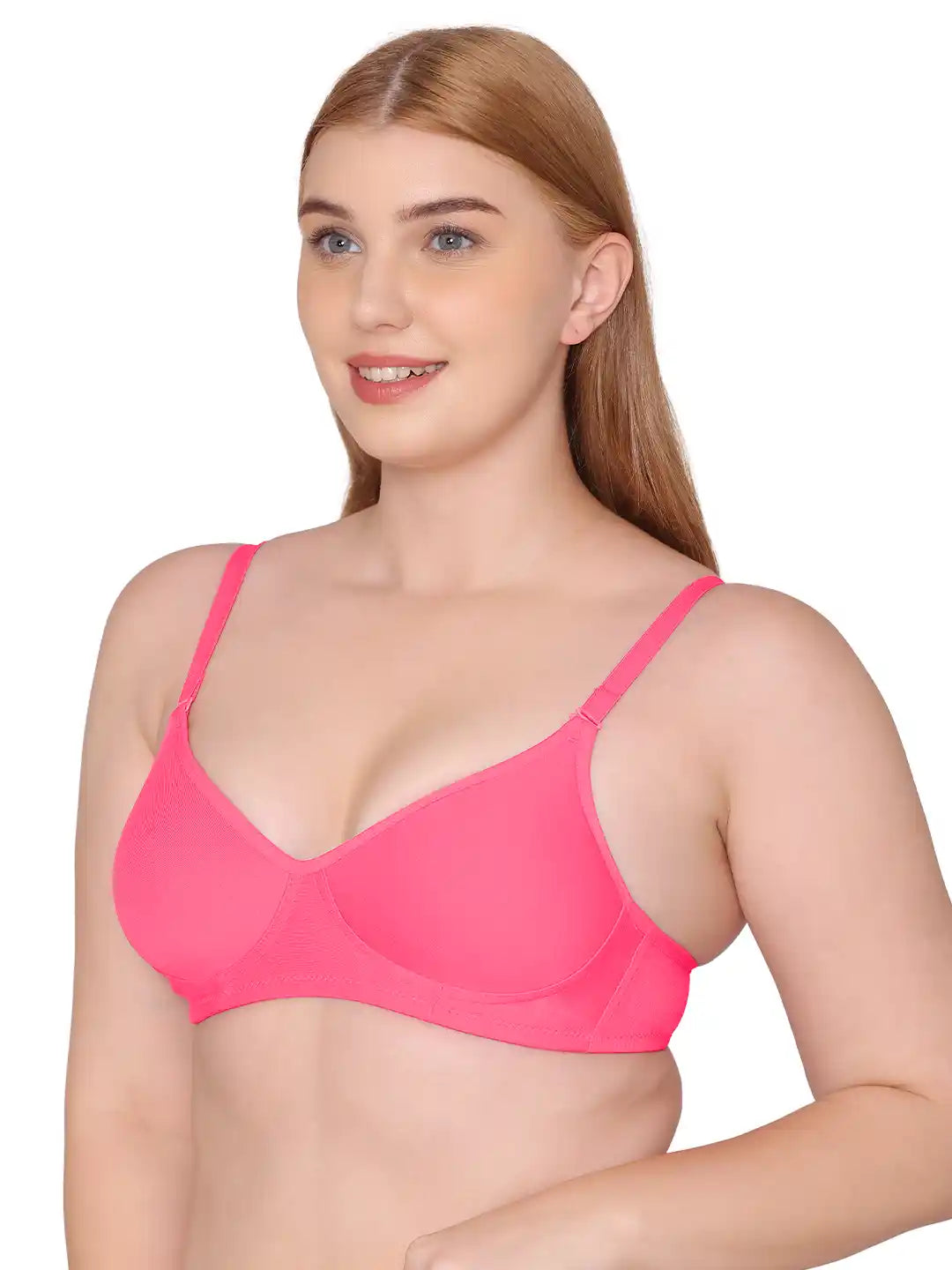 Sushme Lightly Padded Super Soft Bra - Cotton Rich - Full Coverage, Multiway Straps, Wireless, Seamless- T-Shirt Bra (Sushme 611-DPK)