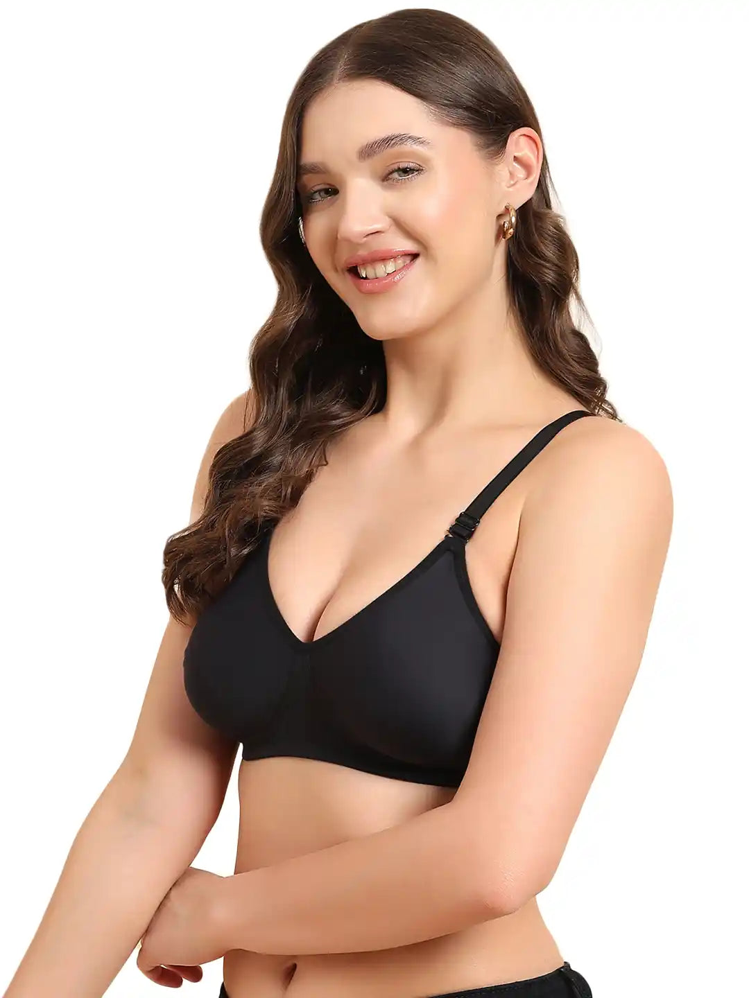 Sushme Non-Padded Everyday T-Shirt Bra | Seamless Polyamide | Full Coverage | Wire-Free | Convertible Straps | Hook & Eye Closure | All-Day Comfort (Sushme F-1183)