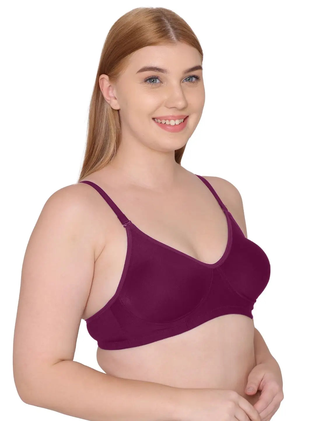 Sushme Non Padded Bra - Cotton Rich - Full Coverage, Wireless, Seamless, Multiway Straps - T-Shirt Bra (Sushme 91-MG)